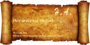 Horánszky Antal névjegykártya